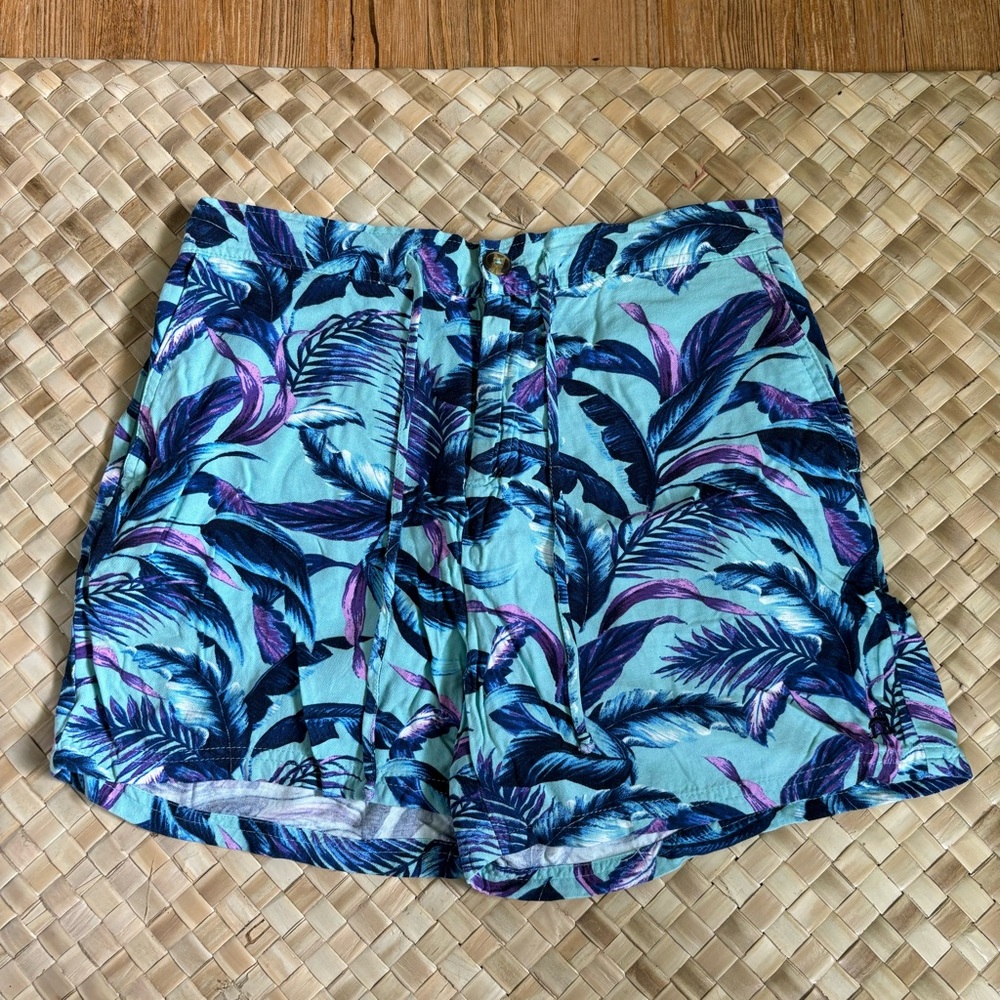 Caribbean Joe blue/purple tropical floral shorts